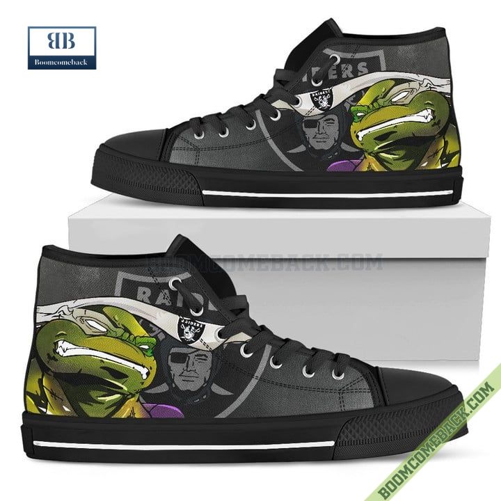Las Vegas Raiders Teenage Mutant Ninja Turtles High Top Canvas Shoes