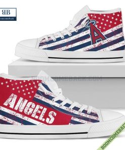 Los Angeles Angels American Flag Vintage High Top Canvas Shoes