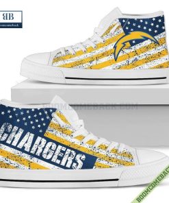 Los Angeles Chargers American Flag Vintage High Top Canvas Shoes