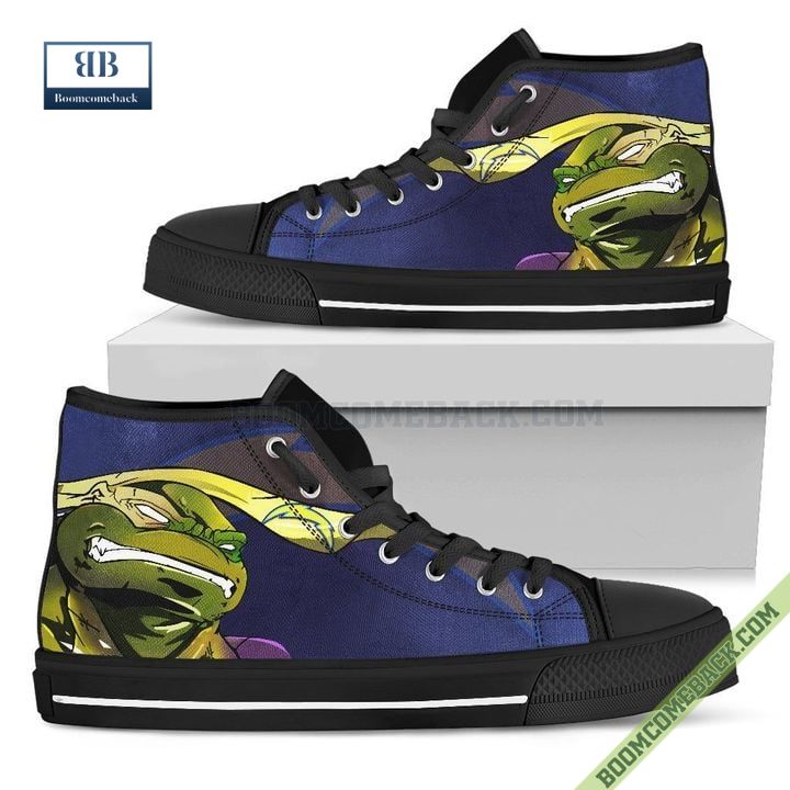 Los Angeles Chargers Teenage Mutant Ninja Turtles High Top Canvas Shoes