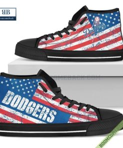 Los Angeles Dodgers American Flag Vintage High Top Canvas Shoes