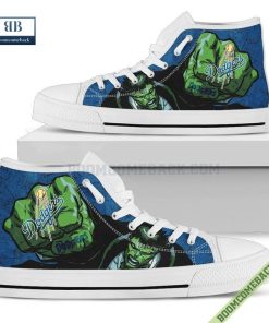 Los Angeles Dodgers Hulk Marvel High Top Canvas Shoes