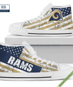 Los Angeles Rams American Flag Vintage High Top Canvas Shoes