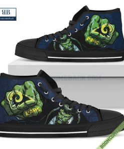 Los Angeles Rams Hulk Marvel High Top Canvas Shoes