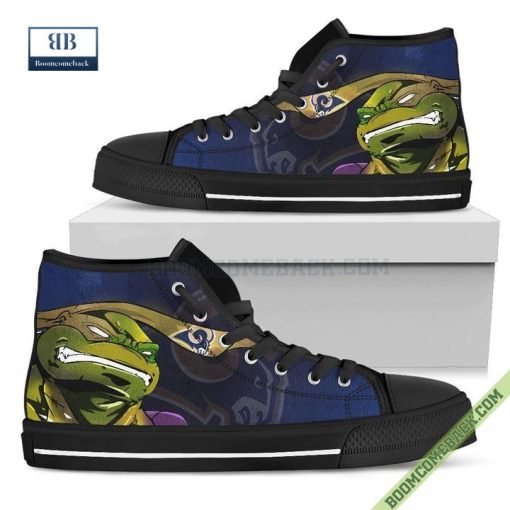 Los Angeles Rams Teenage Mutant Ninja Turtles High Top Canvas Shoes