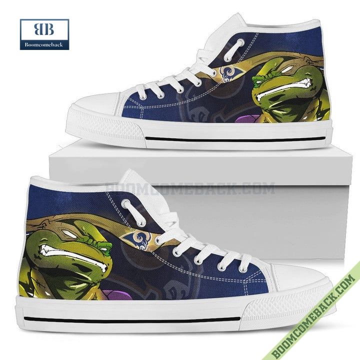 Los Angeles Rams Teenage Mutant Ninja Turtles High Top Canvas Shoes