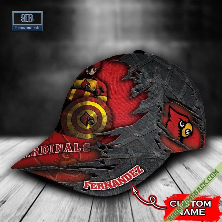 Louisville Cardinals Captain America Marvel Personalized Classic Cap Hat
