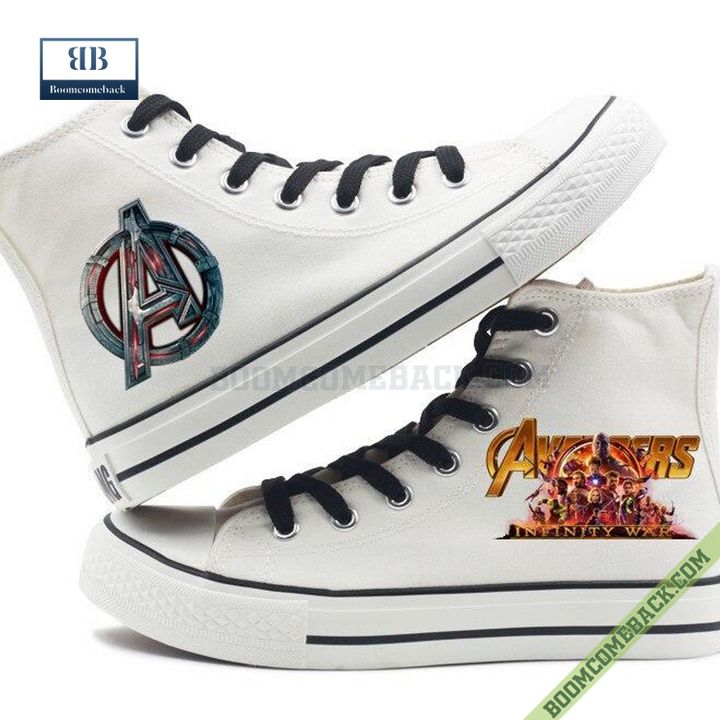 Marvel Avengers Infinity War High Top Canvas Shoes White Version