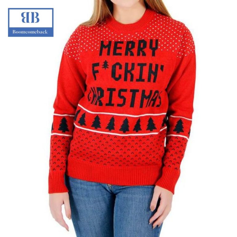 Merry Fuckin' Christmas Tree Ugly Christmas Sweater