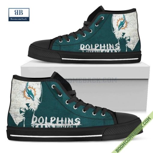Miami Dolphins Alien Movie High Top Canvas Shoes