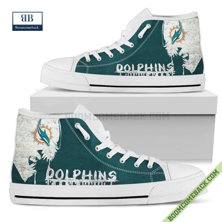 Miami Dolphins Alien Movie High Top Canvas Shoes