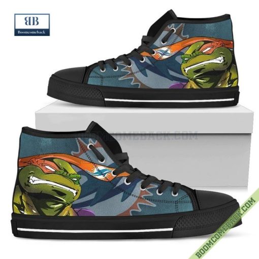 Miami Dolphins Teenage Mutant Ninja Turtles High Top Canvas Shoes