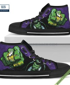 Minnesota Vikings Hulk Marvel High Top Canvas Shoes