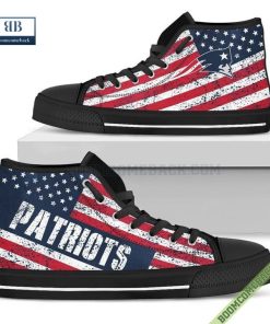 New England Patriots American Flag Vintage High Top Canvas Shoes