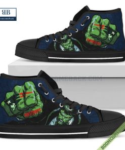 New England Patriots Hulk Marvel High Top Canvas Shoes