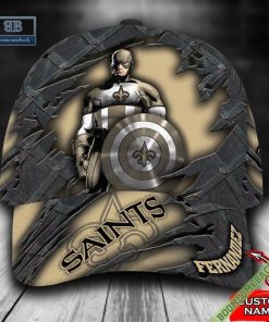 New Orleans Saints Captain America Marvel Personalized Classic Cap Hat