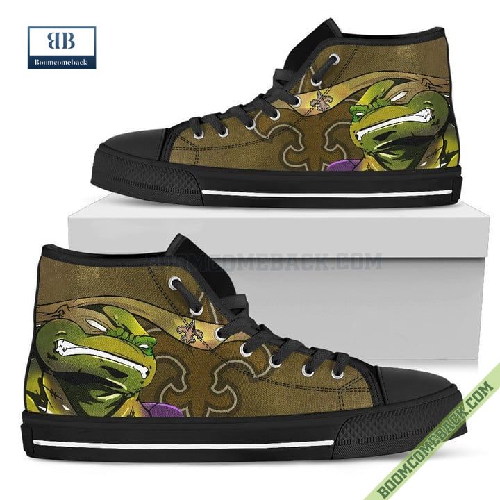 New Orleans Saints Teenage Mutant Ninja Turtles High Top Canvas Shoes