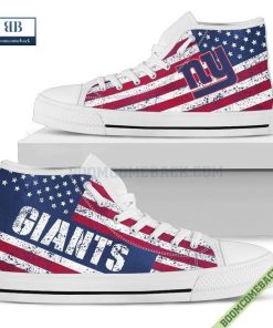 New York Giants American Flag Vintage High Top Canvas Shoes