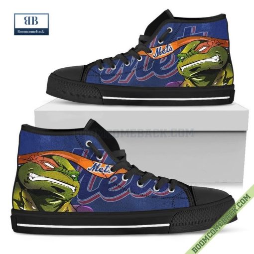 New York Mets Teenage Mutant Ninja Turtles High Top Canvas Shoes