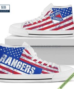 New York Rangers American Flag Vintage High Top Canvas Shoes