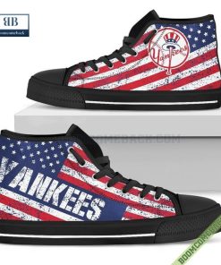 New York Yankees American Flag Vintage High Top Canvas Shoes