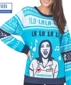 Official Progressive Flo Lala Lala Ugly Christmas Sweater