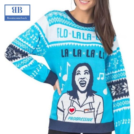 Official Progressive Flo Lala Lala Ugly Christmas Sweater