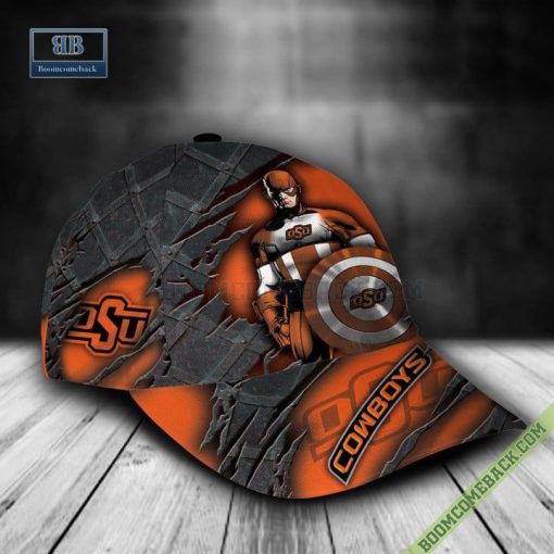 Oklahoma State Cowboys Captain America Marvel Personalized Classic Cap Hat