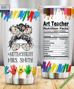 Personalized Art Teacher Nutrition Facts Steel Tumbler