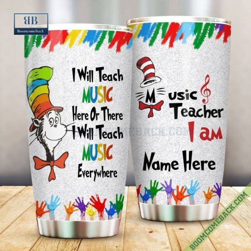 Personalized Dr. Seuss I Am Music Teacher Steel Tumbler