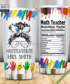 Personalized Match Teacher Nutrition Facts Steel Tumbler