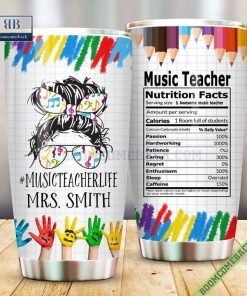 Personalized Music Teacher Nutrition Facts Steel Tumbler