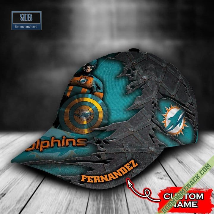 Personalized Miami Dolphins Captain America Classic Cap Hat
