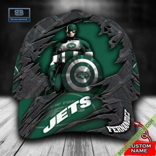 Personalized New York Jets Captain America Classic Cap Hat