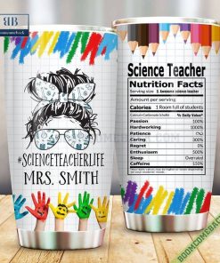 Personalized Science Teacher Nutrition Facts Steel Tumbler