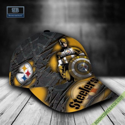 Personalized Pittsburgh Steelers Captain America Classic Cap Hat