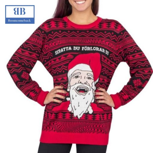 PewDiePie Santa Skratta Du Forlorar Du Ugly Christmas Sweater