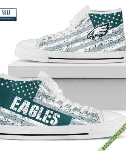 Philadelphia Eagles American Flag Vintage High Top Canvas Shoes