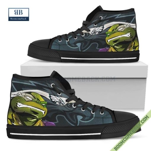 Philadelphia Eagles Teenage Mutant Ninja Turtles High Top Canvas Shoes