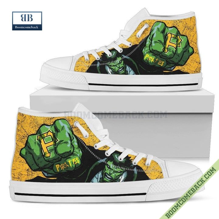 Pittsburgh Pirates Hulk Marvel High Top Canvas Shoes