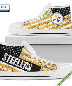 Pittsburgh Steelers American Flag Vintage High Top Canvas Shoes