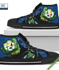 Pittsburgh Steelers Hulk Marvel High Top Canvas Shoes