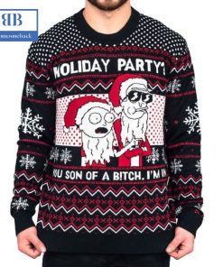 Rick And Morty Holiday Party You Son Of A Bitch Ugly Christmas Sweater