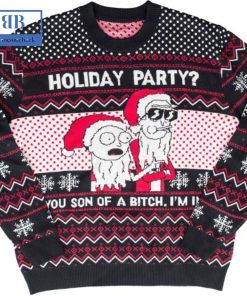Rick And Morty Holiday Party You Son Of A Bitch Ugly Christmas Sweater