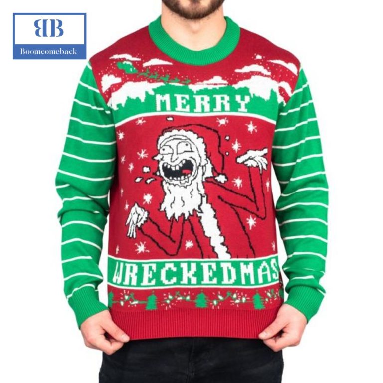 Rick And Morty Santa Happy Human Holiday Ugly Christmas Sweater