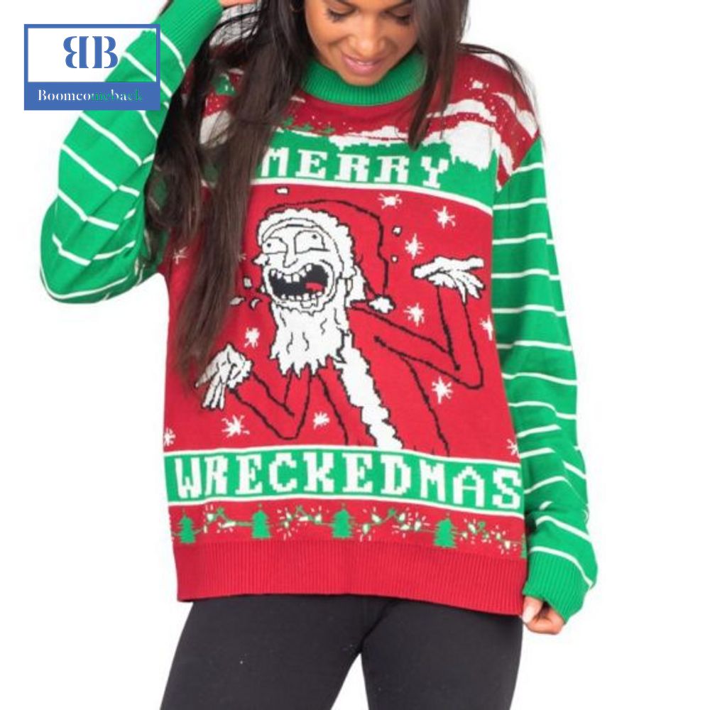 Rick And Morty Merry Wreckedmas Ugly Christmas Sweater
