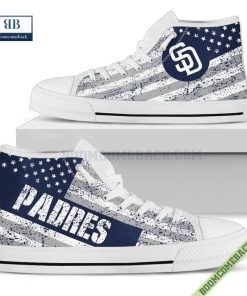 San Diego Padres American Flag Vintage High Top Canvas Shoes