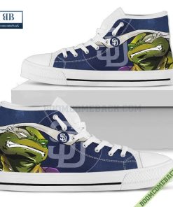 San Diego Padres Teenage Mutant Ninja Turtles High Top Canvas Shoes