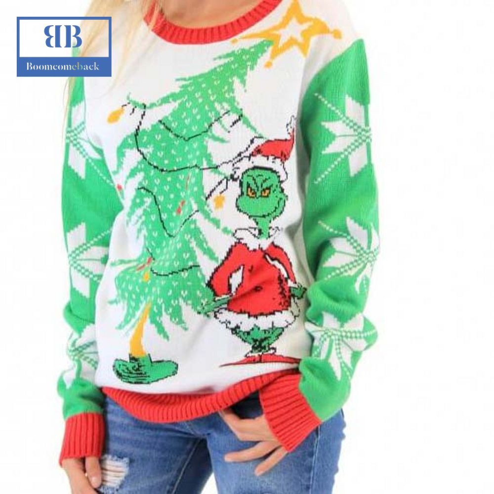 Santa Grinch Pine Tree Ugly Christmas Sweater