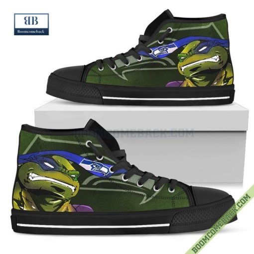 Seattle Seahawks Teenage Mutant Ninja Turtles High Top Canvas Shoes